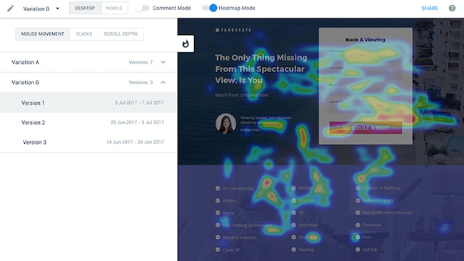 Instapage Heatmaps