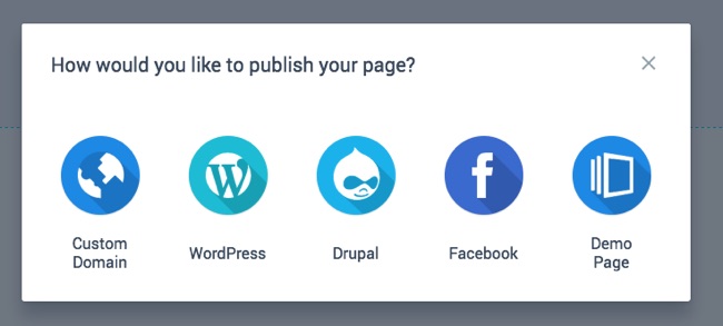 Instapage Publishing Options