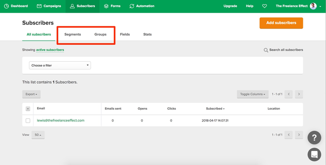 MailerLite - Segments and Groups