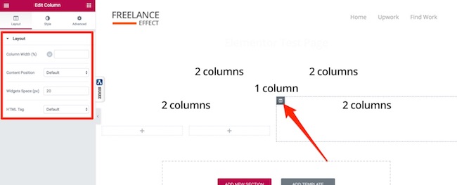 Elementor UX - Column Settings